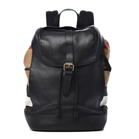 BURBERRY Canvas Mega Check Drifton Backpack Black